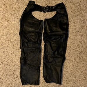 M&M Leather Black Leather Chaps
